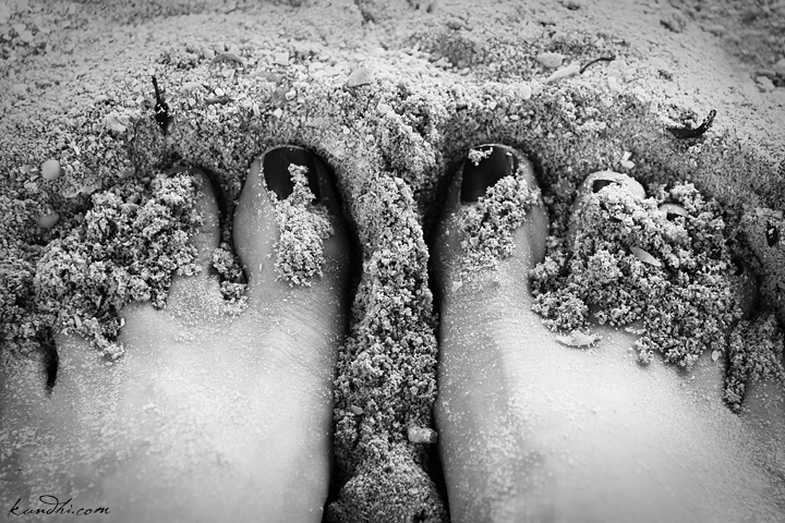 black and white toes