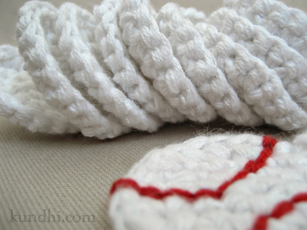 baseball amigurumi bookmark