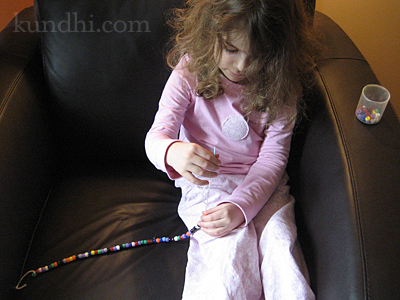 stringing beads