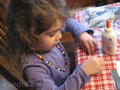 stringing beads