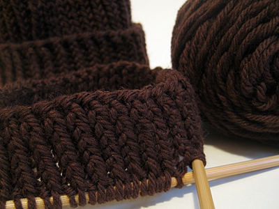 knitting a marsan watchcap for my daughter