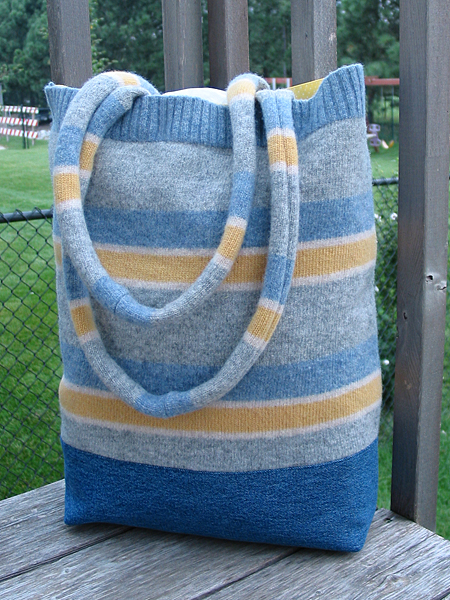 thrifted felted custom sweater bag