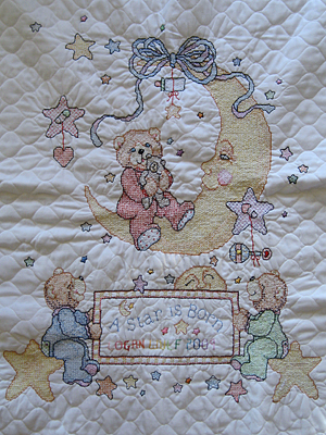 cross stitch baby blanket