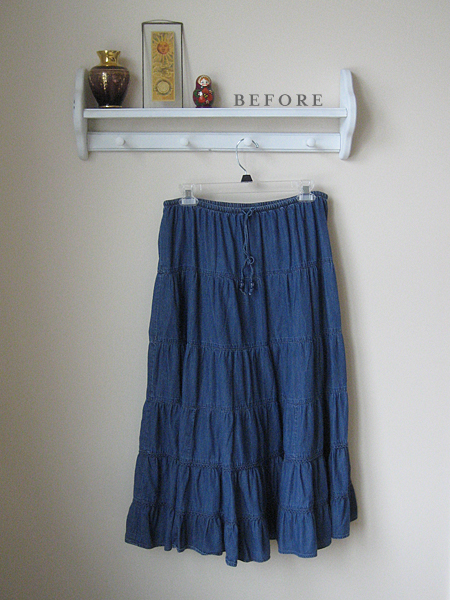 denim skirt refashion