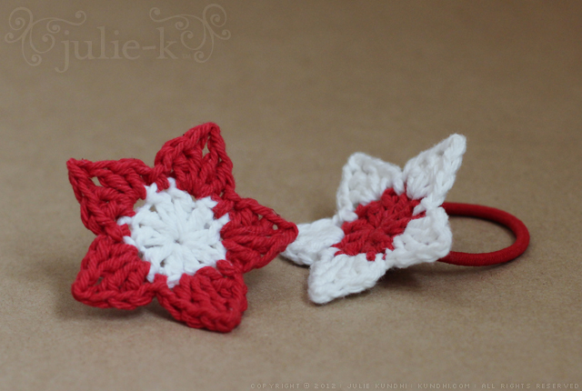 crochet flower hair ties