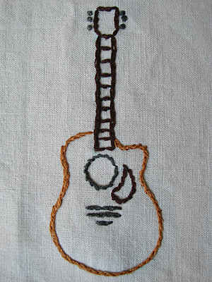 sublime stitching jenny hart guitar teatowel