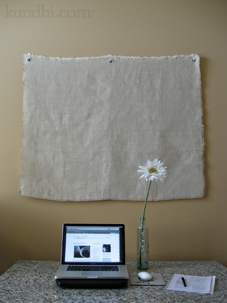 faux coffee bean bag sack wall bulletin board