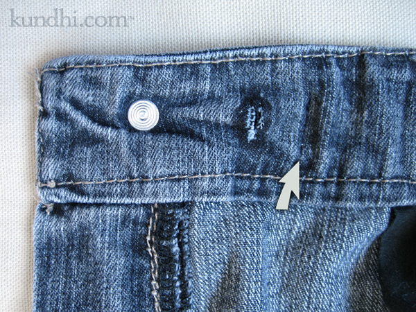 hemming waist of jeans