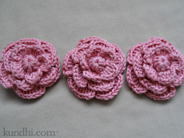 valentine's day crochet rose pin