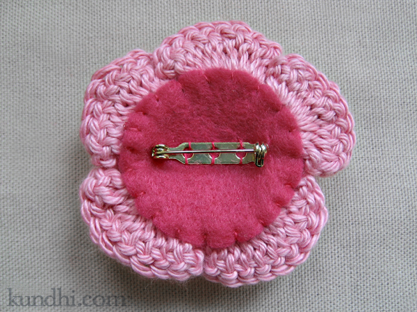valentine's day crochet rose pin
