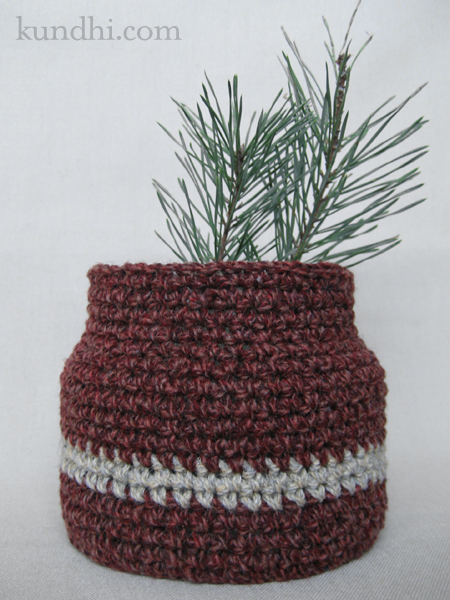 crochet recycled vase