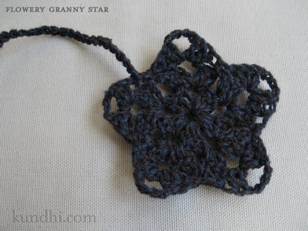 crochet granny star bookmark