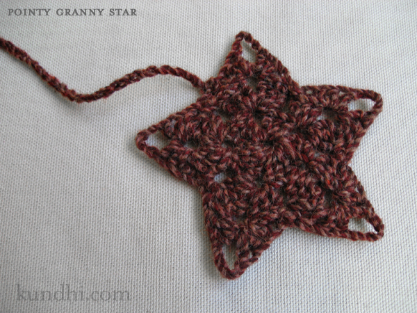 crochet granny star bookmark