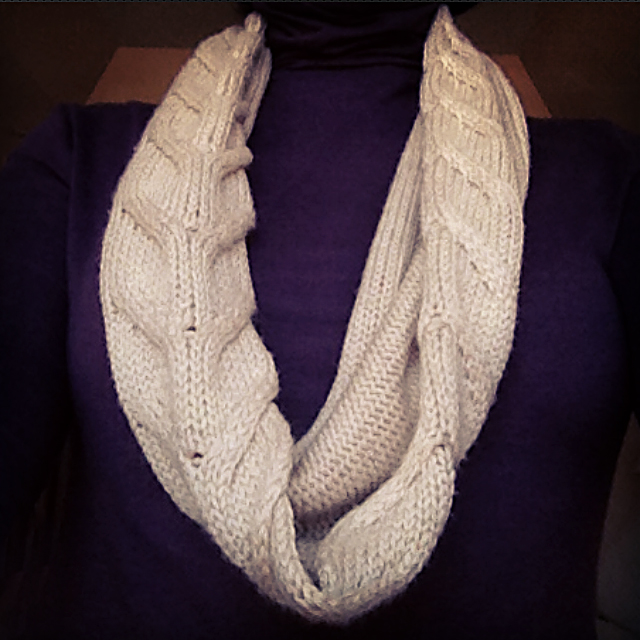 cowl from unraveled sweater
