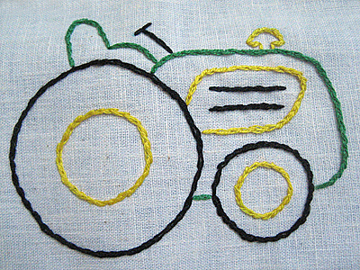 tractor embroidery