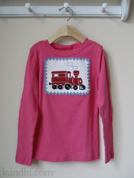 handmade train applique