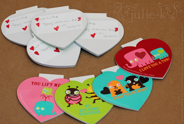 valentine card notepads
