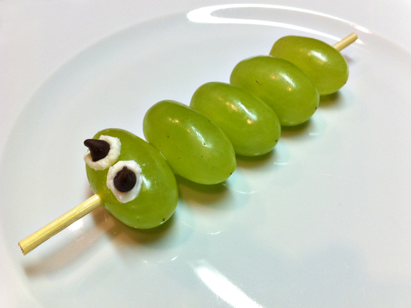caterpillar grape kabob 