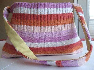 felted wool messenger bag :: stripes